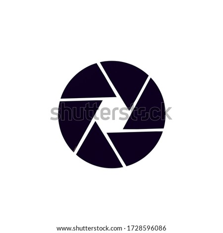 camera shutter icon on white background.