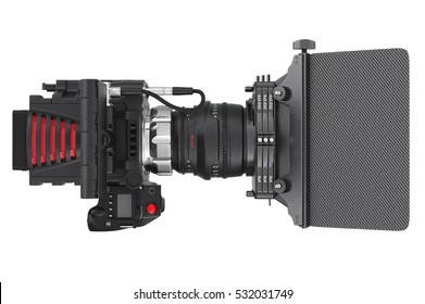 Camera Video Professional Device, Top View. 3D Rendering