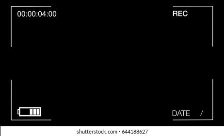 Camera Viewfinder Digital Overlay Display - 4k. Luma Matte Included.Black Background.