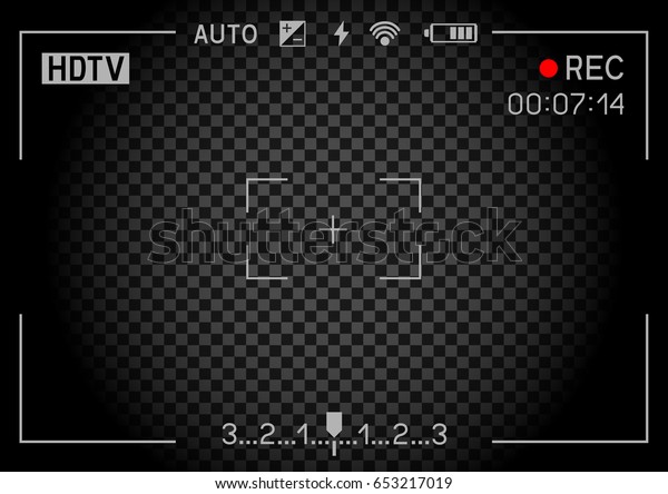 Camera Viewfinder Rec On Transparent Black のイラスト素材