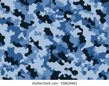 Camouflage Pattern Background Blue Colors Seamless Stock Illustration ...