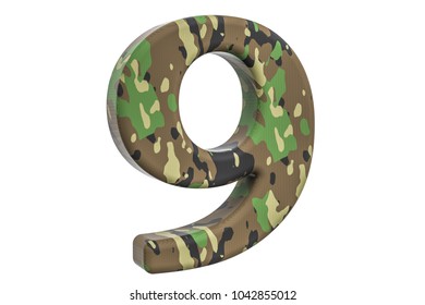 Camouflage Army Number 9 3d Rendering Stock Illustration 1042855012 ...