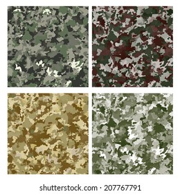 Camouflage Military Backgrounds Set Abstract Patterns Stock Vector ...