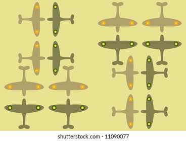 Camouflage Pattern With Spitfire Airplane