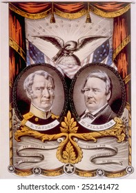 Campaign Poster For The Whig Party Candidates Zachary Taylor For President, Millard Fillmore For Vice President, 1848, Currier & Ives, 1848