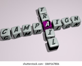 Campaign Trail Crossword By Cubic Dice Letters, 3D Illustration