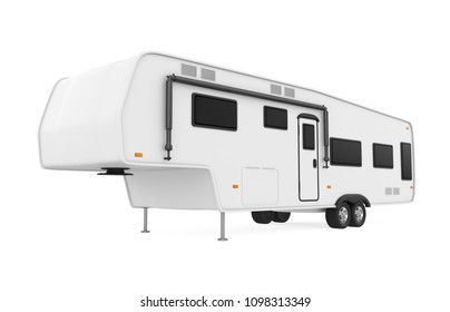 Camper Trailer Isolated. 3D Rendering