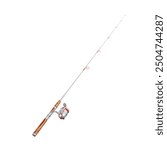 Camping 3D Illustration. Fishing Rod Equipment 3D. Fishing Pole 3D illustration on white background.