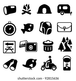 Camping And Hiking Icon Set