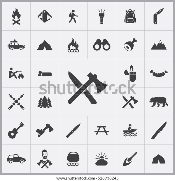 camping icons\
universal set for web and\
mobile