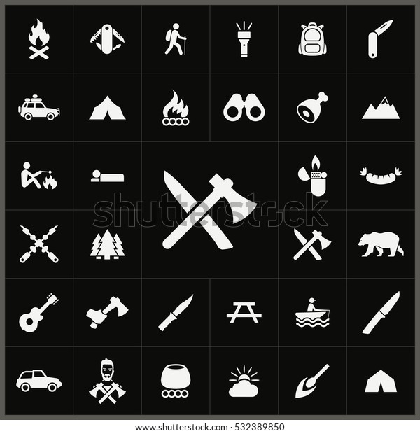 camping icons\
universal set for web and\
mobile
