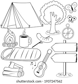 2,315 Camping coloring page Images, Stock Photos & Vectors | Shutterstock