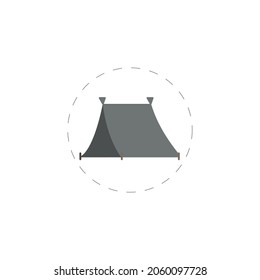 Camping Tent Isolated Illustration On White Background. Camping Tent Clipart. Camping Tent Flat Icon.