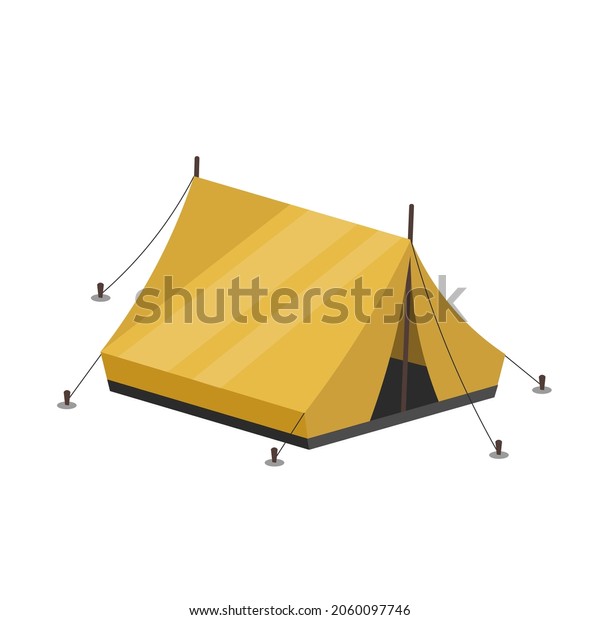 camping tent isolated\
illustration on white background. camping tent clipart. camping\
tent flat icon.