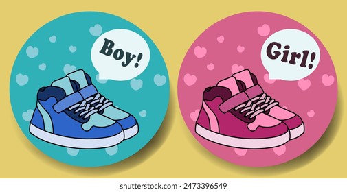 Can be use for gender reveal item likes sticker, decoration, invitation card, etc. - Powered by Shutterstock