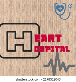 It Can Be Used As Logo Of Heart Hospital, Private Clinic. Poster Or Banner For Free Medical Camping Facility.