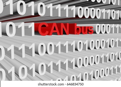 CAN Bus In The Form Of Binary Code, 3D Illustration