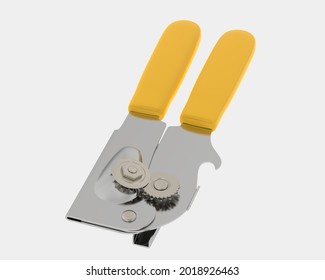 Can opener isolated on background. 3d rendering - illustration