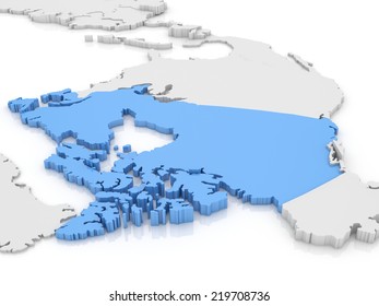 Canada 3d Map Isolated On White Stock Illustration 219708736 | Shutterstock