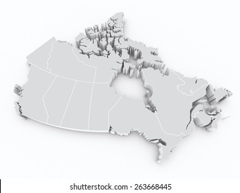 Canada 3d Map With Provinces