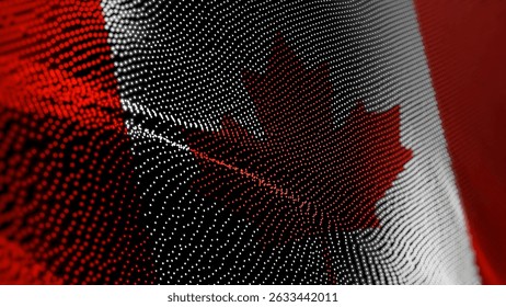 Canada digital technology flag cyber background. Canadian banner cyberattack and espionage concept illustration.