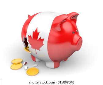 Canada Economy And Finance Concept For GDP And National Debt Crisis