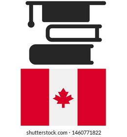 Canada Education - Illustration, Icon, Logo, Clip Art Or Image For Cultural, Educational Or State Events. Celebrating Scholarship Award On Summer. High Quality Education Country