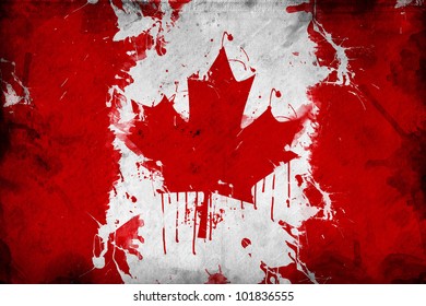 Canada Flag, Grunge Illustration
