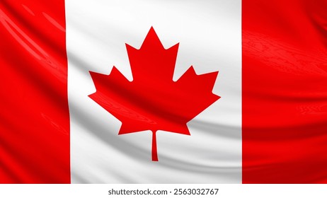 Canada flag picture, close-up shot of canadian nation flag, america, animated flag background photo, 3D photo of a flag, national symbol of american country, patriotism, full screen