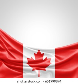 Canada flag of silk with copyspace for your text or images and white background -3D illustration