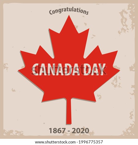 Canada Independence Day - maple leaf on old paper  