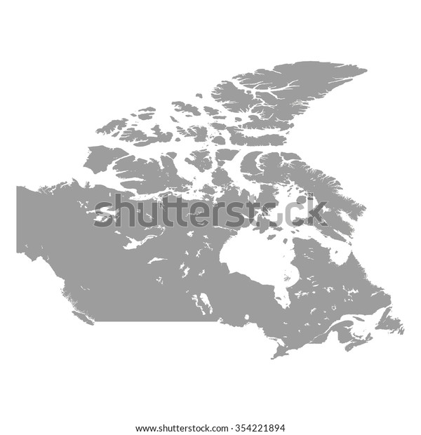 Canada Map Grey Colored On White Stock Illustration 354221894 ...