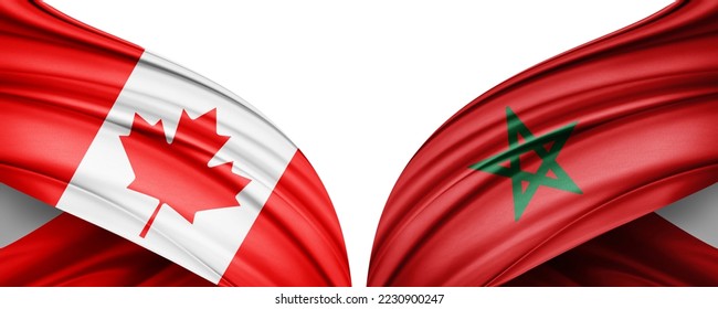 Canada and Morocco Flags of the countries in the 2022 soccer world championship in Qatar-3D illustration - Powered by Shutterstock