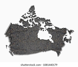 Canada Road Map Pavement Construction Infrastructure 3d Illustration