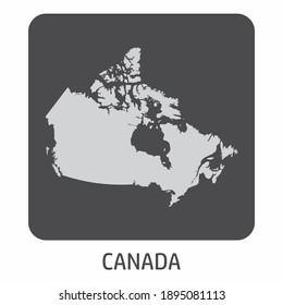 The Canada Silhouette Map Icon On Dark Box