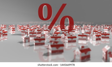 Canadian Property Tax And Mortgage Loan Interest Rate Of Housing Market - 3D Illustration Rendering