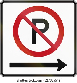 Canadian Road Sign No Parking Left Stock Illustration 327334838 ...