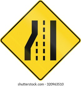 Canadian Road Warning Sign Left Lane Stock Illustration 320963510 ...