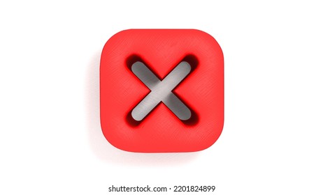 Cancel Close Button Icon 3d Illustration Rendering