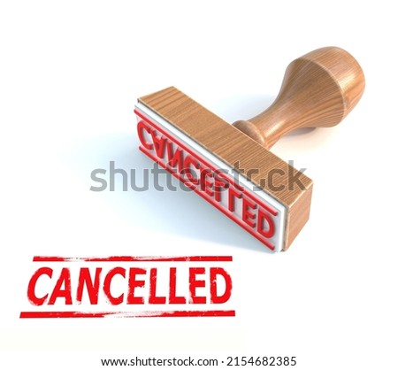 Canceled rubber stamp 3d rendering