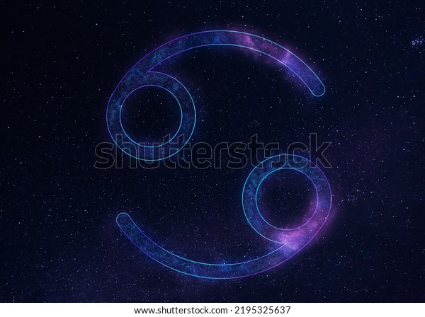 Cancer\
astrological sign in night sky with beautiful\
sky