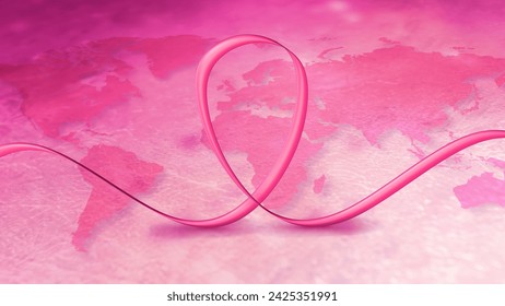 Cancer Awareness Month with pink ribbon 3d illustration - Powered by Shutterstock