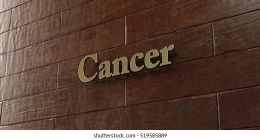 Cancer - Bronze Plaque Mounted On Maple Wood Wall  - 3D Rendered Royalty Free Stock Picture. This Image Can Be Used For An Online Website Banner Ad Or A Print Postcard.