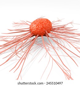 Cancer Cell Illustration On White Background