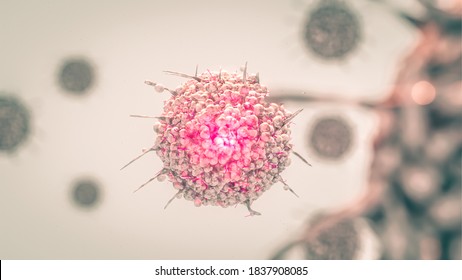 Cancer Cell Oncology concept Immunotherapy Treatment with gene editing T-Cells 3d rendering