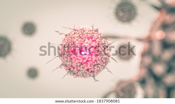 Cancer Cell Oncology concept\
Immunotherapy Treatment with gene editing T-Cells 3d\
rendering