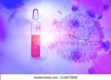 Cancer Cell Oncology Research Concept Gene Therapy For Cancer Treatment Concept Cancer Therapy With T-cell Cure Oncology Heal Remission 3D Rendering