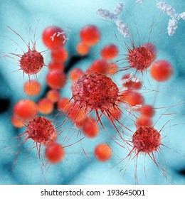 Cancer cells - 3d rendered illustration