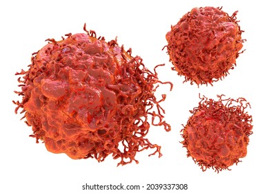 Cancer cells, malignant cells, scientific 3D illustration