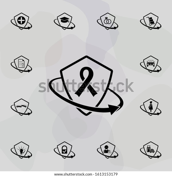 Cancer insurance icon. Insurance icons universal\
set for web and\
mobile